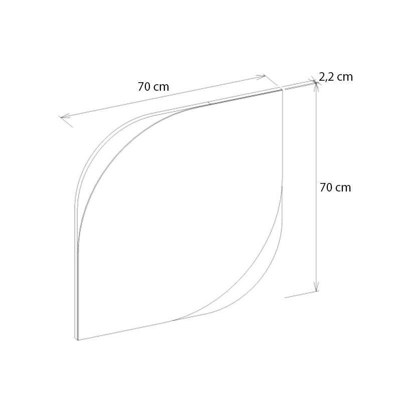 Καθρέπτης τοίχου Lava Μegapap χρώμα rota oak - ανθρακί 70x2,2x70εκ.