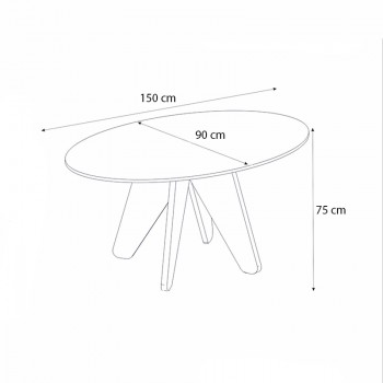 Τραπέζι Rebel Megapap χρώμα rota oak - sandstone 150x90x75εκ.
