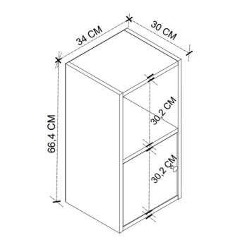 Κομοδίνο Vito Megapap χρώμα ανθρακί 34x30x66,4εκ.