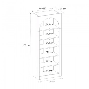 Βιβλιοθήκη Voila Megapap χρώμα λευκό 74x35x180εκ.