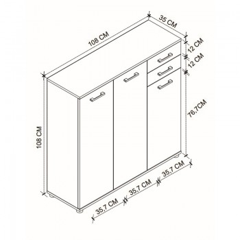 Παπουτσοθήκη - Ντουλάπι Polly Megapap χρώμα pine oak 108x35x108εκ.
