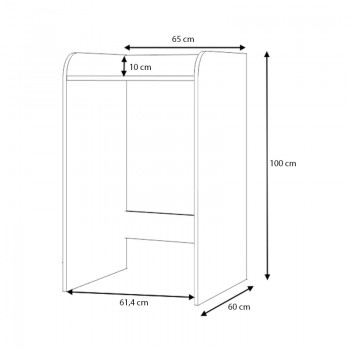 Έπιπλο πλυντηρίου Toren Megapap χρώμα λευκό 65x60x100εκ.