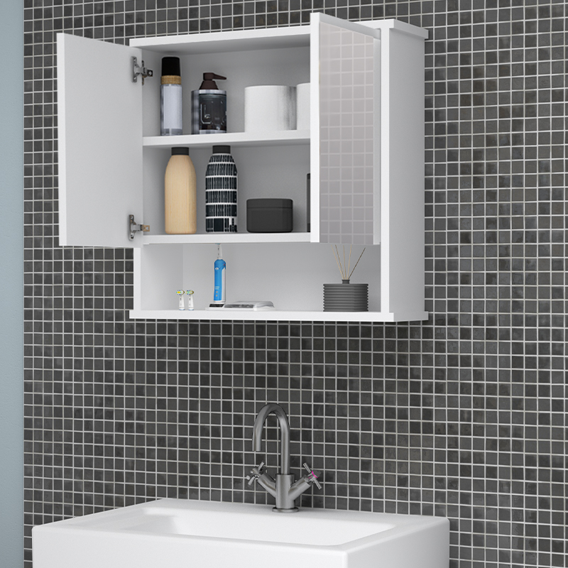 Καθρέπτης μπάνιου Delo Μegapap χρώμα λευκό 62x17,5x60εκ.