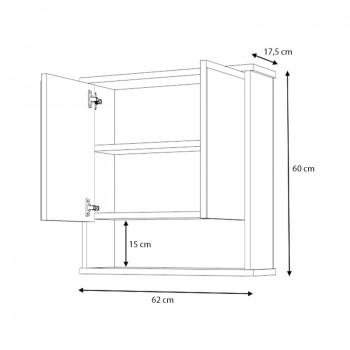 Καθρέπτης μπάνιου Delo Μegapap χρώμα λευκό 62x17,5x60εκ.
