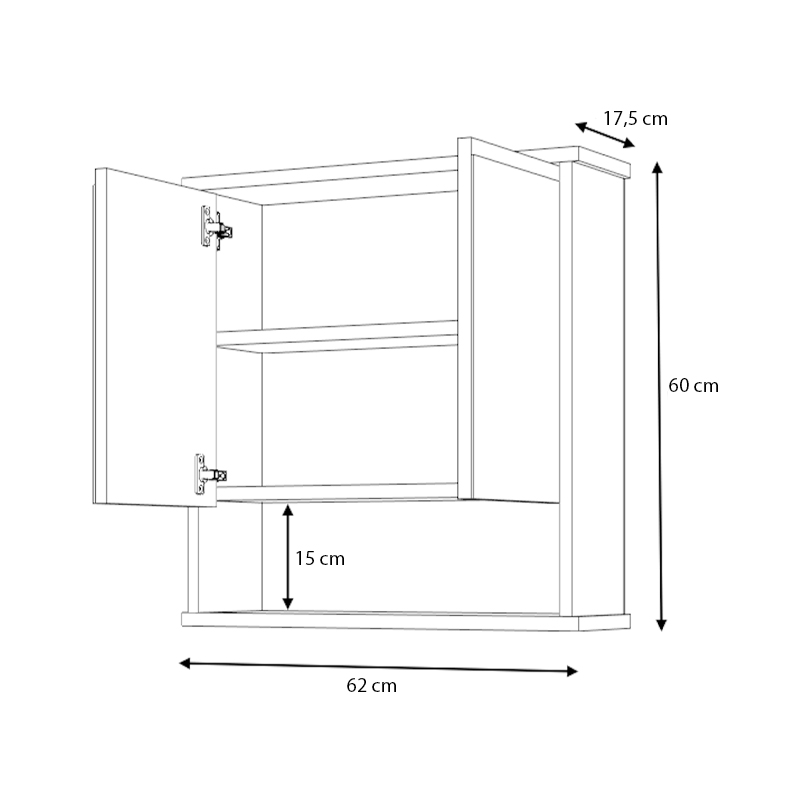 Καθρέπτης μπάνιου Delo Μegapap χρώμα λευκό 62x17,5x60εκ.