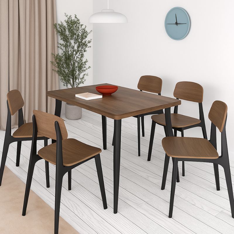 Τραπέζι Levico Megapap Mdf - μεταλλικό χρώμα καπνιστή καρυδιά 120x70x75εκ.