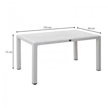 Τραπέζι πολυπροπυλενίου Kalan Megapap χρώμα λευκό 150x90x75εκ.