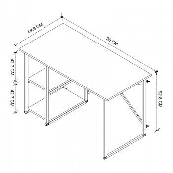 Γραφείο εργασίας Verno Megapap χρώμα pine oak 90x59,8x92,8εκ.