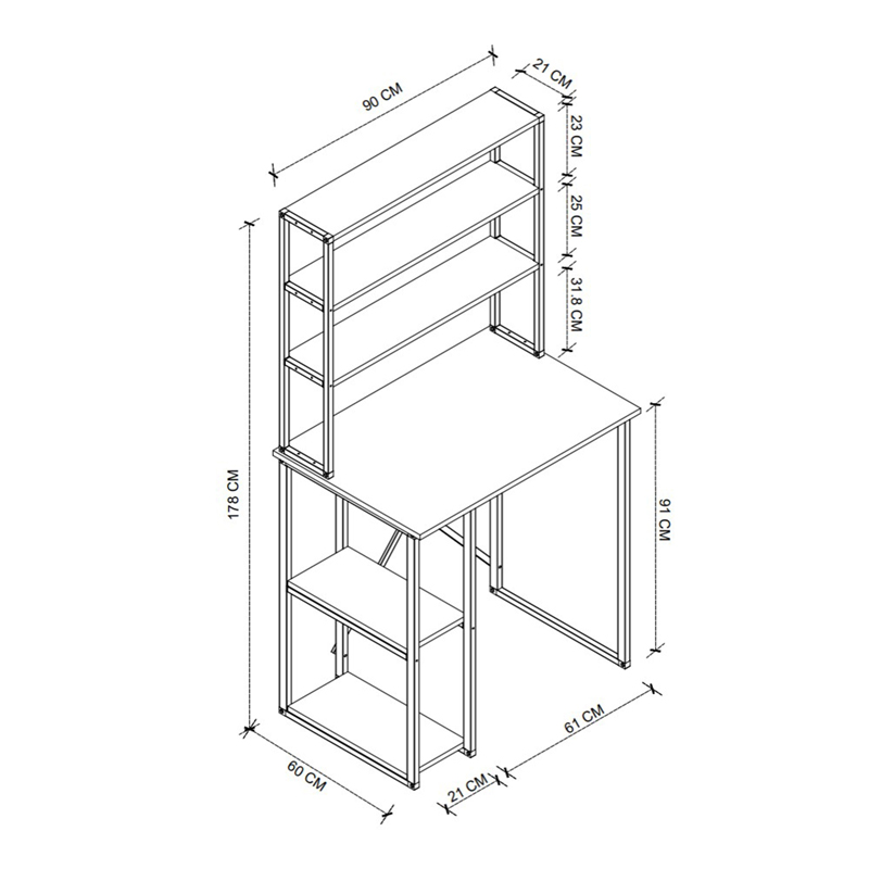 Έπιπλο πλυντηρίου Berkus Megapap χρώμα pine oak 90x60x178εκ.