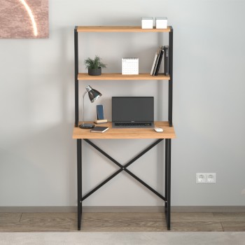Γραφείο εργασίας Pope Megapap χρώμα pine oak 73x52x146εκ.