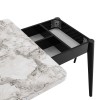 Τραπέζι Dolunay Megapap επεκτεινόμενο χρώμα λευκό εφέ μαρμάρου - μαύρο 100x60(120x100)x79,5εκ.