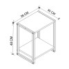 Κομοδίνο Gina Megapap χρώμα ανθρακί - μαύρο 39x30x48εκ.