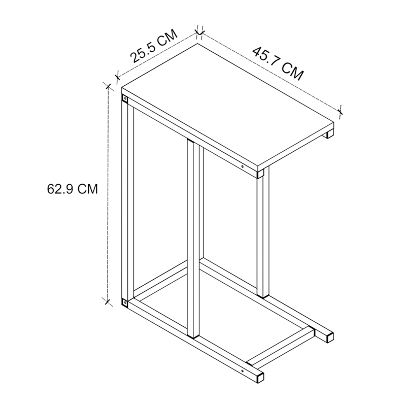 Τραπεζάκι βοηθητικό Agiro Megapap χρώμα rustic καρυδί 45,7x25,5x62,9εκ.