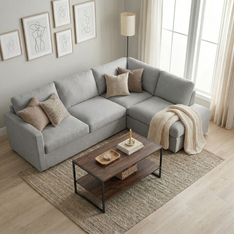 Τραπεζάκι σαλονιού Giza Megapap χρώμα rustic καρυδί 90,2x50,3x50,4εκ.