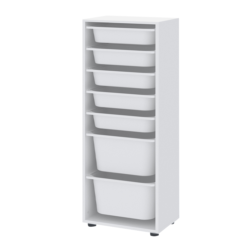 Συρταριέρα κουζίνας - μπάνιου Kayra Megapap με 7 συρτάρια χρώμα λευκό 45,4x30x125εκ.