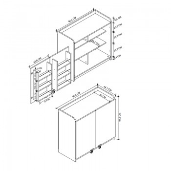 Ντουλάπι κουζίνας - μπάνιου Altay I Megapap χρώμα λευκό 97,8x44,1x91,5εκ.