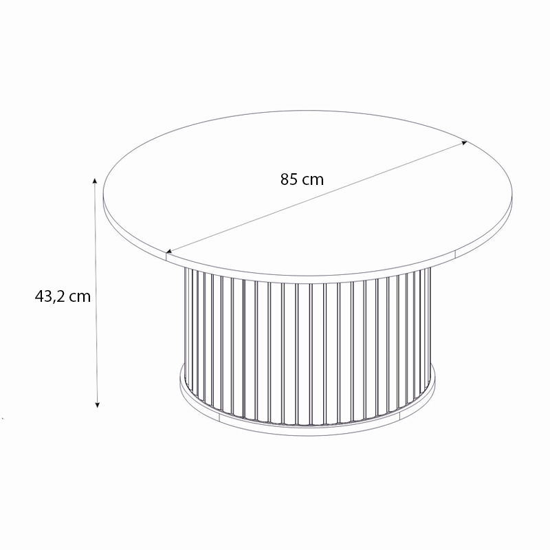 Τραπεζάκι σαλονιού Bohema Megapap χρώμα μαύρο - sepet oak Ø85x43,2εκ.