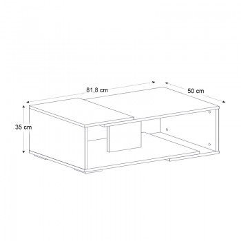 Τραπεζάκι σαλονιού Mareta Megapap χρώμα μαύρο εφέ μαρμάρου - καρυδί 81,8x50x35εκ.