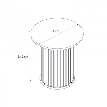 Τραπεζάκι βοηθητικό Bohema Megapap χρώμα μαύρο - sepet oak Ø50x53,2εκ.