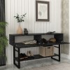 Κονσόλα Aron Megapap χρώμα μαύρο εφέ μαρμάρου 138,8x41x75,7εκ.