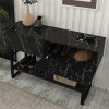 Κονσόλα Aron Megapap χρώμα μαύρο εφέ μαρμάρου 138,8x41x75,7εκ.