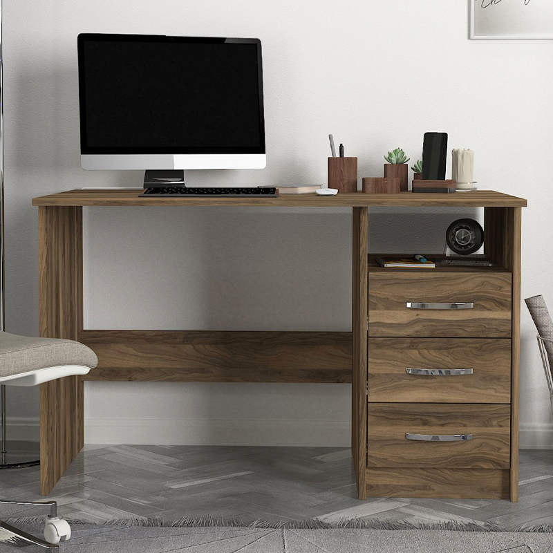 Γραφείο εργασίας Eldoris Megapap χρώμα καρυδί 120x60x75εκ.