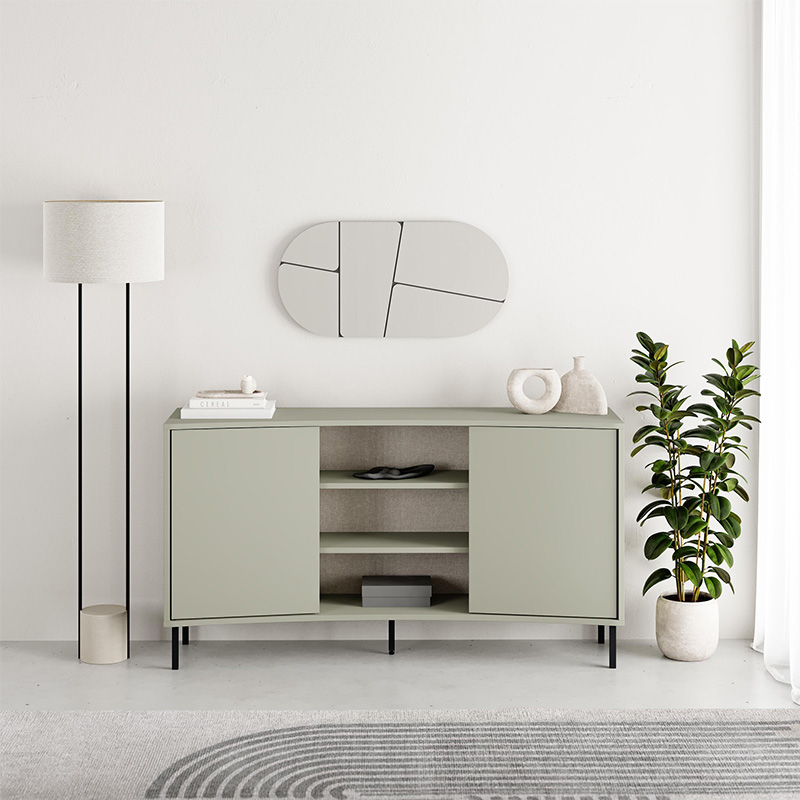 Μπουφές Frem Megapap χρώμα ash green 150x40x81εκ.