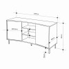 Μπουφές Frem Megapap χρώμα ash green 150x40x81εκ.