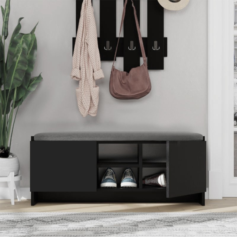 Παπουτσοθήκη Zulla Megapap χρώμα μαύρο 110x37x43εκ.