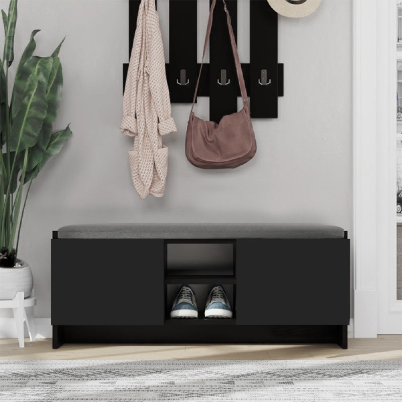 Παπουτσοθήκη Zulla Megapap χρώμα μαύρο 110x37x43εκ.