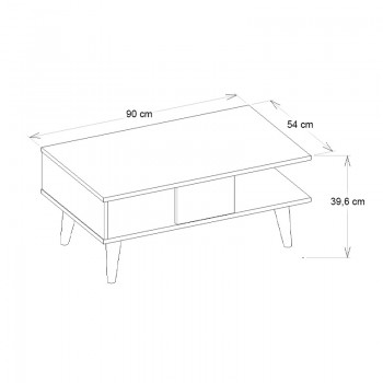 Τραπεζάκι σαλονιού Andros Megapap χρώμα μαύρο - μαύρο εφέ μαρμάρου 90x54x39,6εκ.