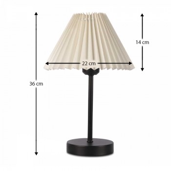 Φωτιστικό επιτραπέζιο Floi Megapap E27 μεταλλικό - ύφασμα Pvc χρώμα κρεμ Ø22x36εκ.