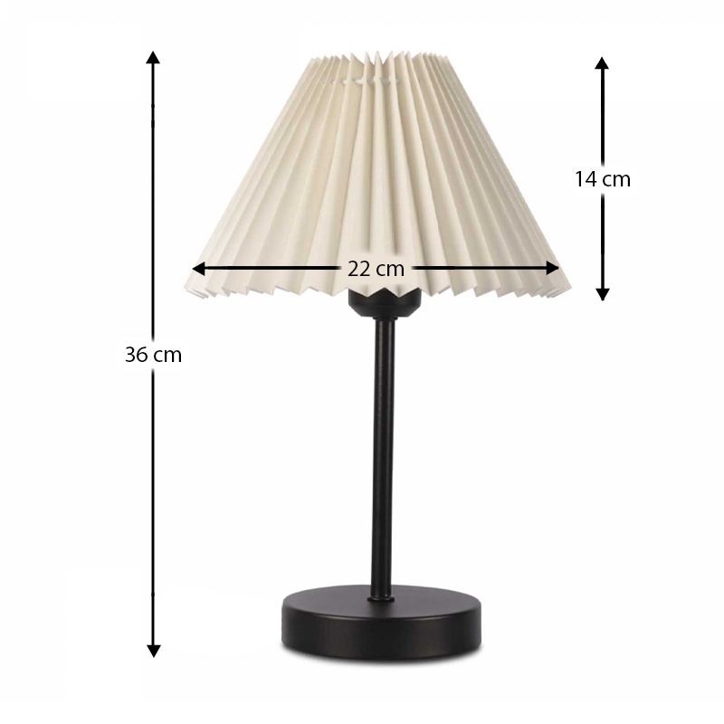 Φωτιστικό επιτραπέζιο Floi Megapap E27 μεταλλικό - ύφασμα Pvc χρώμα κρεμ Ø22x36εκ.