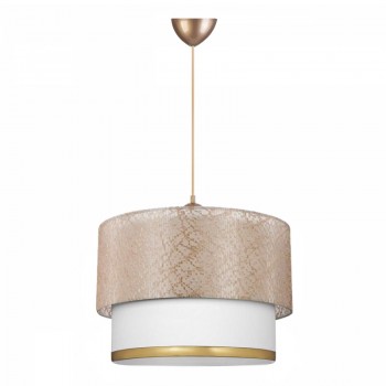 Φωτιστικό οροφής Barnhart Megapap υφασμάτινο μονόφωτο χρώμα χρυσό/κρεμ 30x20x70εκ.