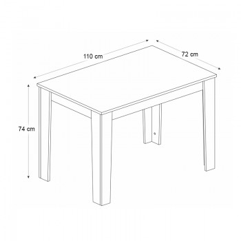 Τραπέζι Darlen Megapap χρώμα καρυδί - μαύρο εφέ μαρμάρου 110x72x74εκ.