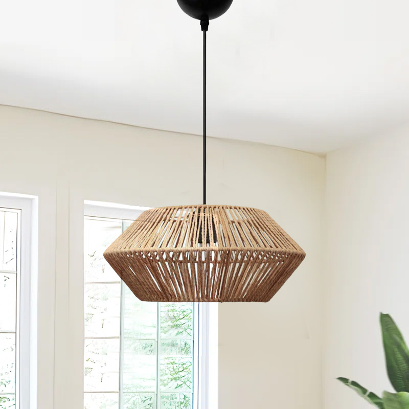 Φωτιστικό οροφής Castel Megapap E27 από σχοινί μονόφωτο χρώμα φυσικό Ø32x70εκ.