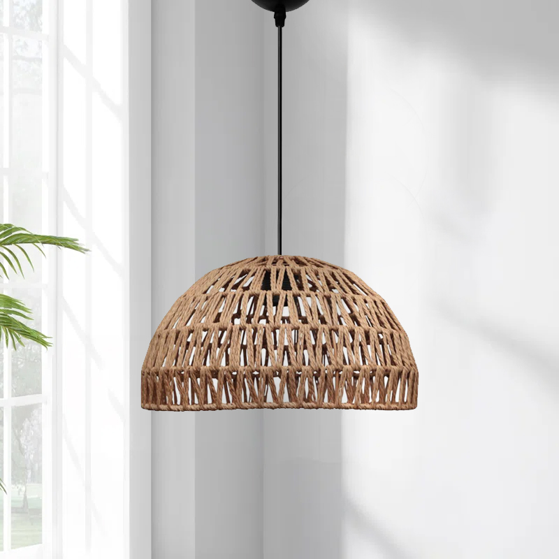 Φωτιστικό οροφής Karon Megapap E27 από σχοινί μονόφωτο χρώμα φυσικό Ø29x70εκ.