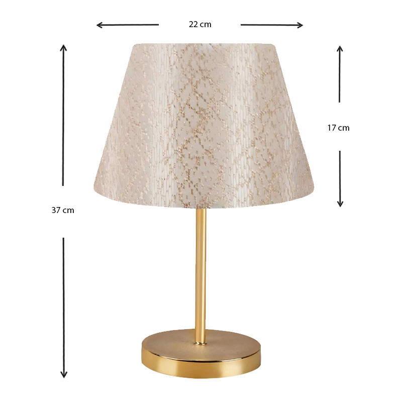 Φωτιστικό επιτραπέζιο Rosenthal Megapap ύφασμα Pvc χρώμα χρυσό 22x17x37εκ.