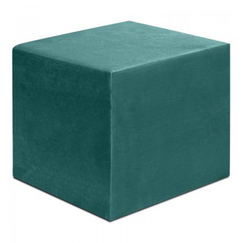 Σκαμπώ April Megapap βελούδινο χρώμα κυπαρισσί 40x40x40εκ.