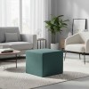 Σκαμπώ April Megapap βελούδινο χρώμα κυπαρισσί 40x40x40εκ.