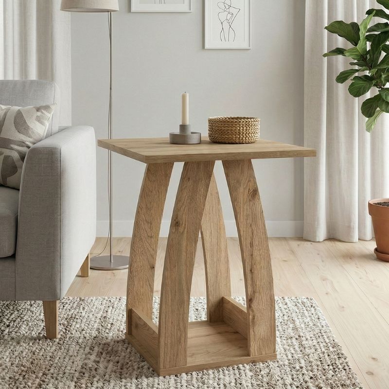 Τραπεζάκι βοηθητικό - Κομοδίνο Deros Megapap χρώμα sepet oak 45x45x56εκ.