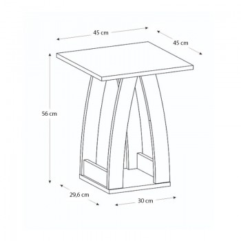 Τραπεζάκι βοηθητικό - Κομοδίνο Deros Megapap χρώμα sepet oak 45x45x56εκ.