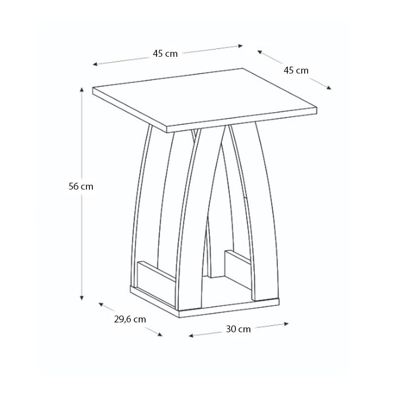Τραπεζάκι βοηθητικό - Κομοδίνο Deros Megapap χρώμα sepet oak 45x45x56εκ.