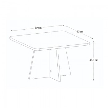 Τραπεζάκι σαλονιού Sugar Megapap χρώμα λευκό 60x60x36,8εκ.