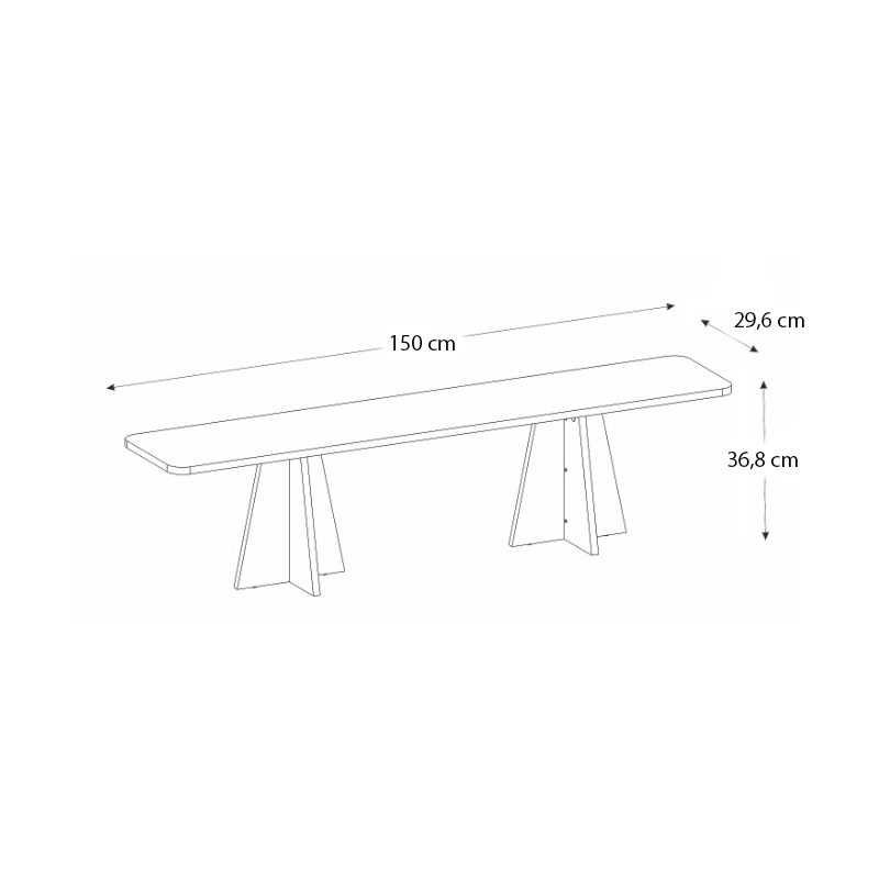 Έπιπλο τηλεόρασης Sugar Megapap χρώμα λευκό 150x29,6x36,8εκ.