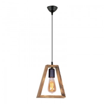 Φωτιστικό οροφής Esela Megapap E27 ξύλινο μονόφωτο χρώμα φυσικό 24x4x70εκ.