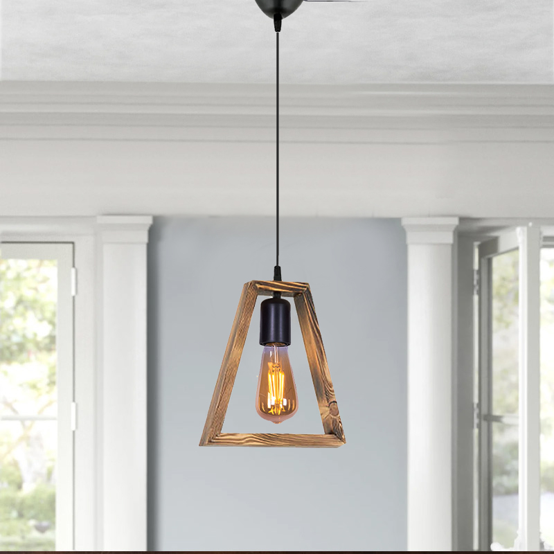 Φωτιστικό οροφής Esela Megapap E27 ξύλινο μονόφωτο χρώμα φυσικό 24x4x70εκ.