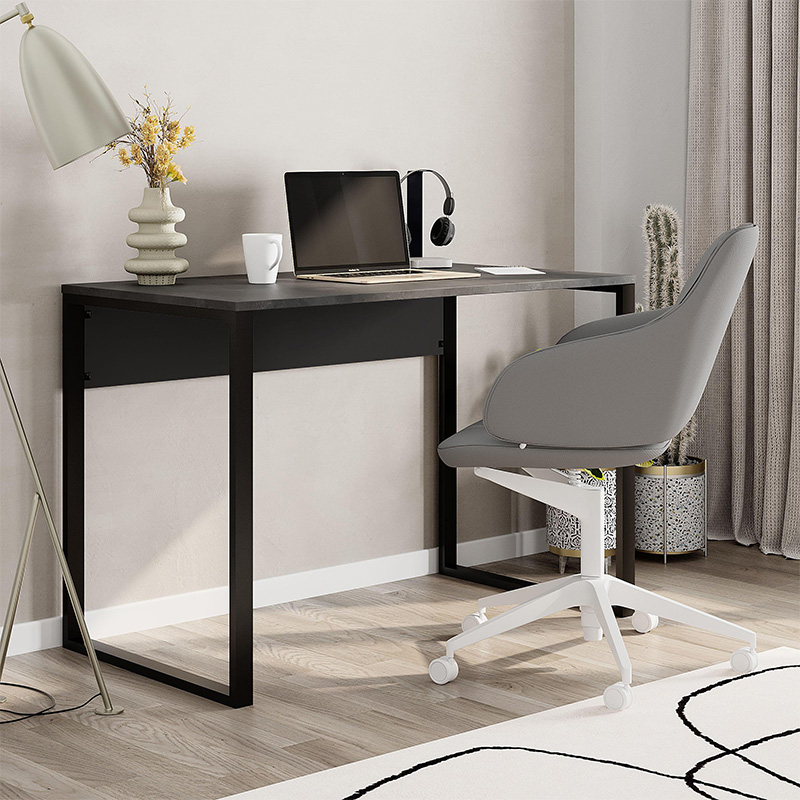 Γραφείο εργασίας Inna Megapap χρώμα γκρι ρετρό - silky black 100x60x75εκ.