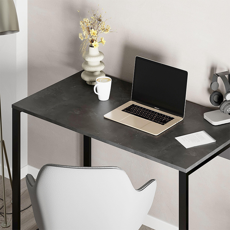 Γραφείο εργασίας Inna Megapap χρώμα γκρι ρετρό - silky black 100x60x75εκ.