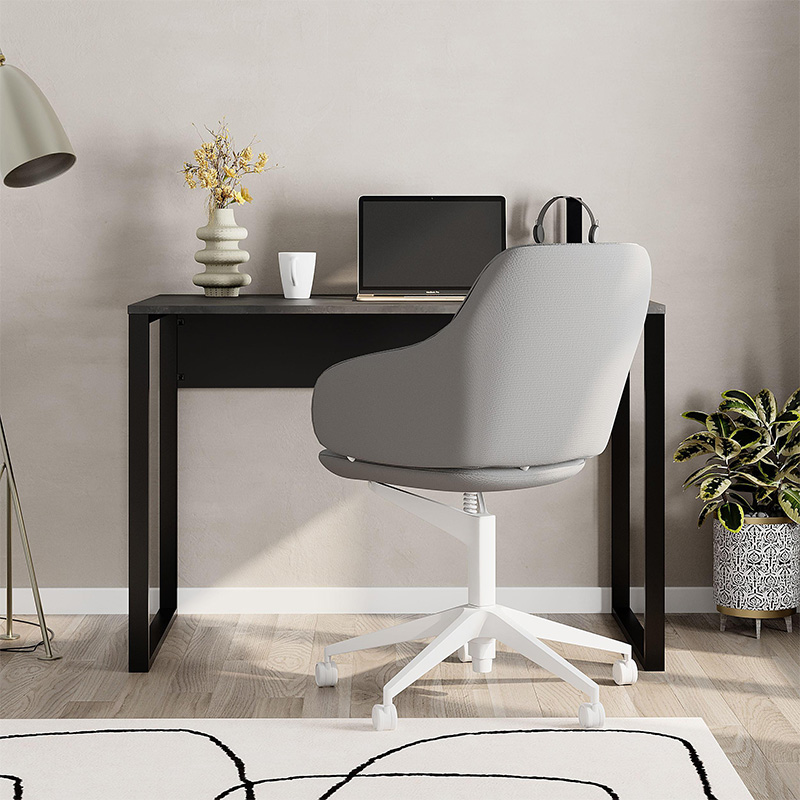 Γραφείο εργασίας Inna Megapap χρώμα γκρι ρετρό - silky black 100x60x75εκ.
